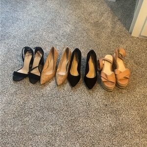 Elegant Women's Shoe Collection - Black, Gold, Tan